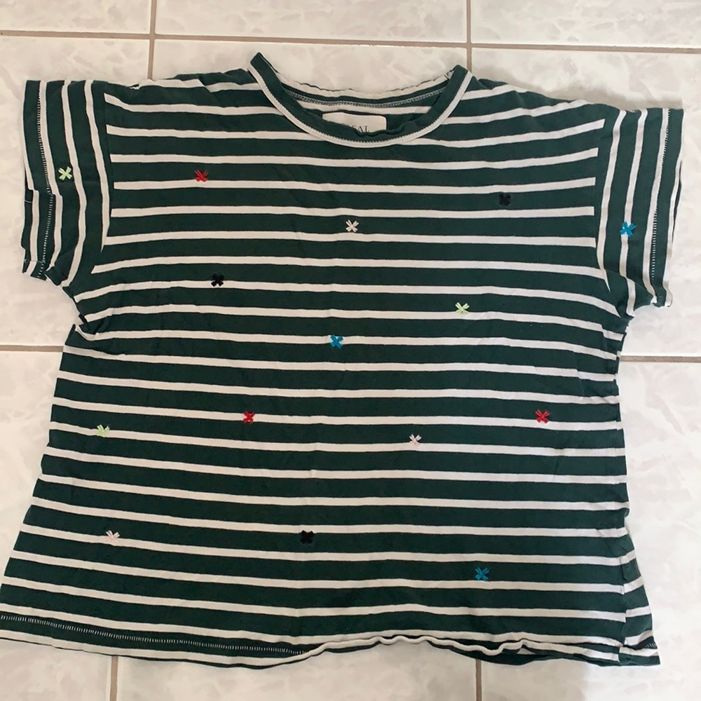 The Great green stripe star t shirt Size 0 XS